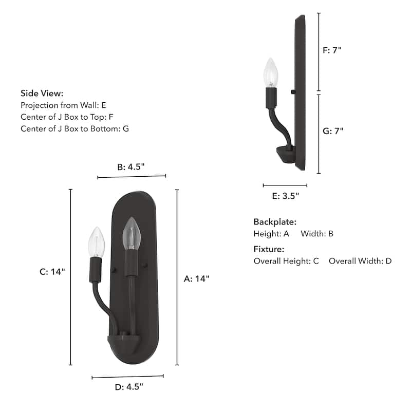 Hunter Merlin 2-Light Wall Sconce - Hallway, Bedroom, Bathroom - Industrial, Candle, Transitional, Contemporary - Damp Rated!