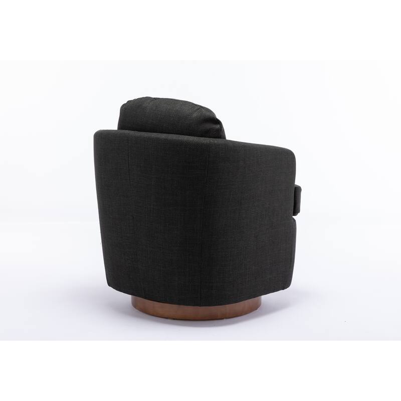 30.3" Swivel Accent Chair with Wood Base