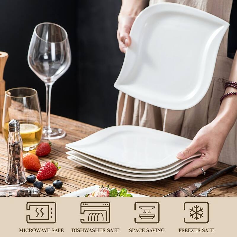 MALACASA Elvira Porcelain 6-Piece Dessert Plate Set