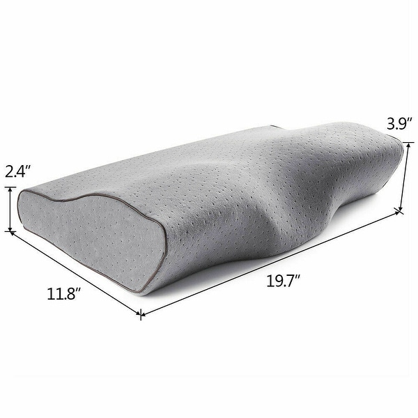 Memory Foam Core Throw Sleep Pillow Orthopedic Head Neck Back Support Grey 