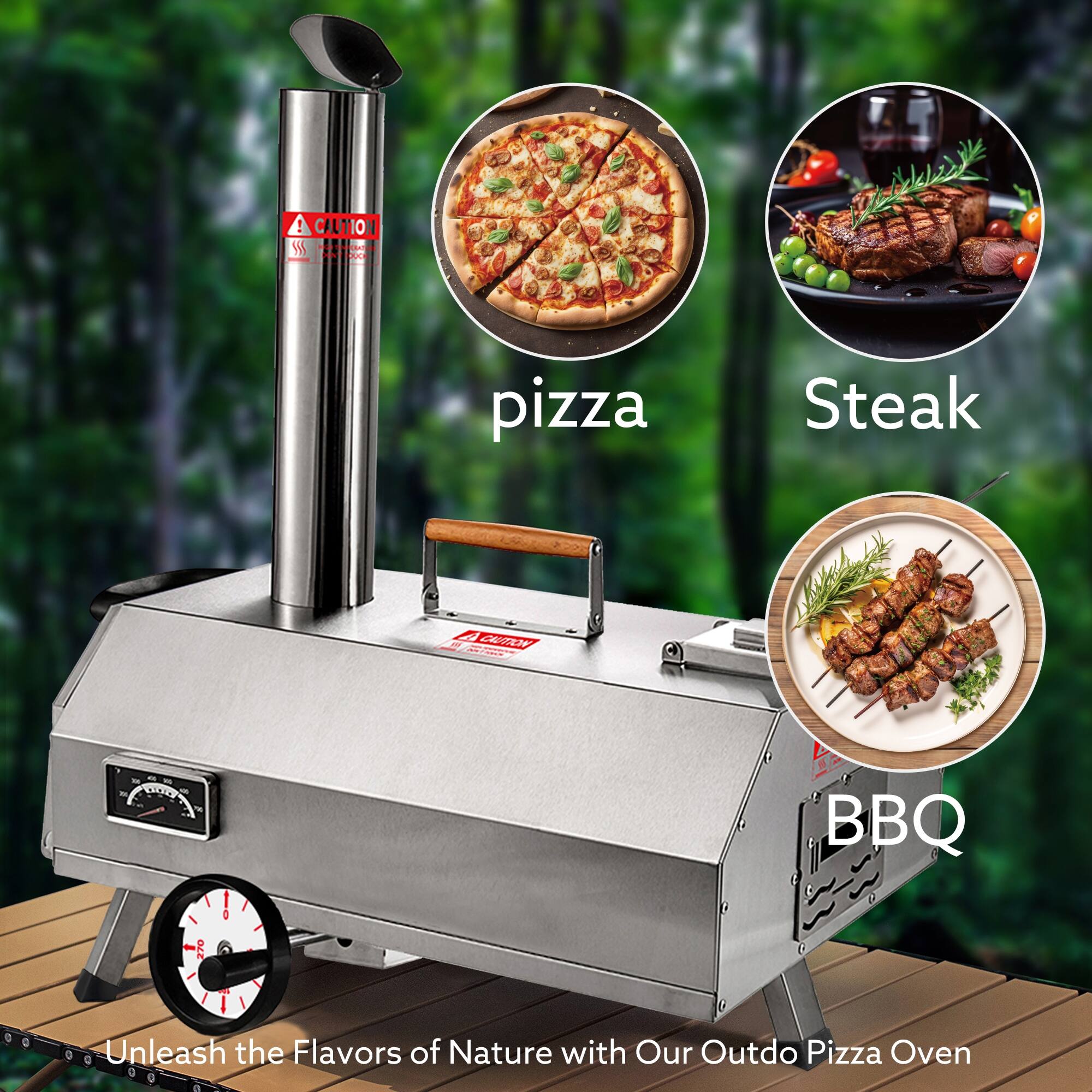 Portable SemiAutomatic Outdoor Wood Fired Pizza Oven On Sale Bed