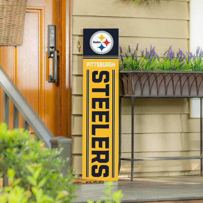 47" Double Sided Seasonal Porch Leaner, Pittsburgh Steelers - 47" x 11.25"
