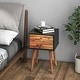 preview thumbnail 2 of 10, Costway End Table W/Drawers and Storage Wooden Mid-Century Accent Side