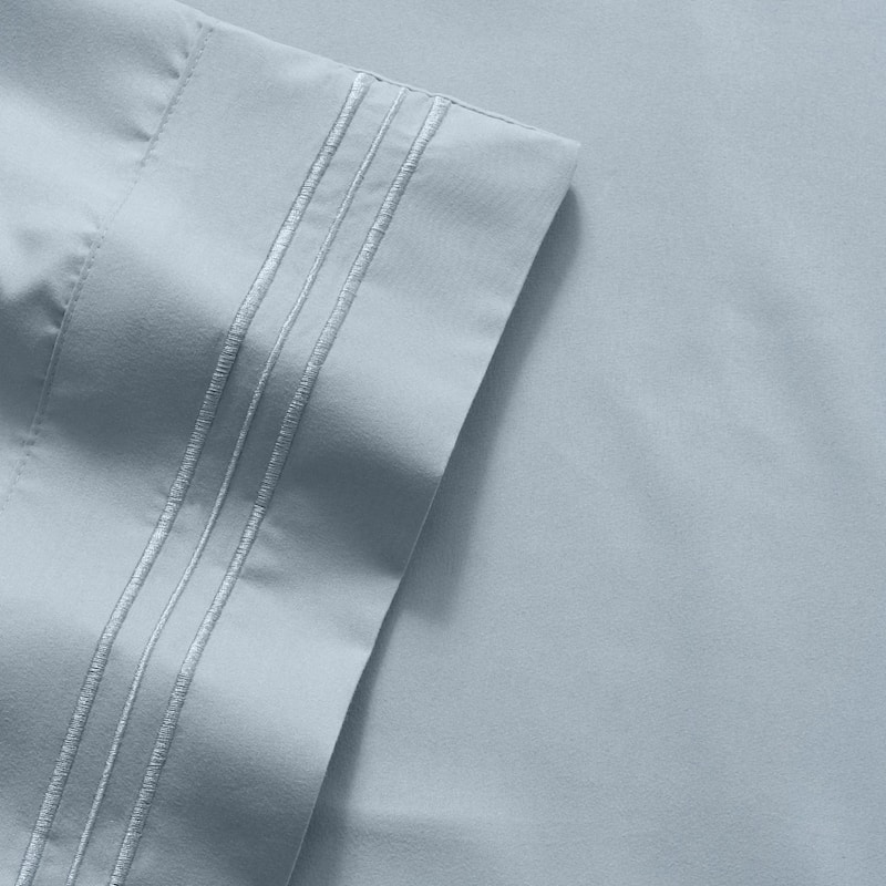 Sweet Home Collection 4 Piece Sheet Set, Ultra Soft 1800 Series, Double Brushed Microfiber. - King - Misty Blue