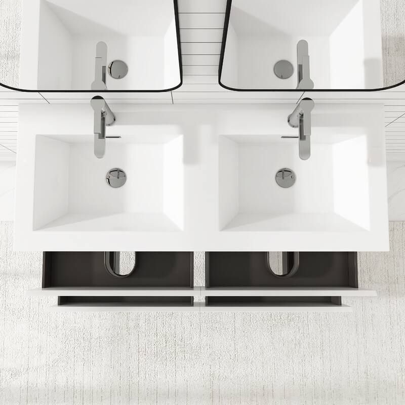 Floating Bathroom Vanity with two Resin Top
