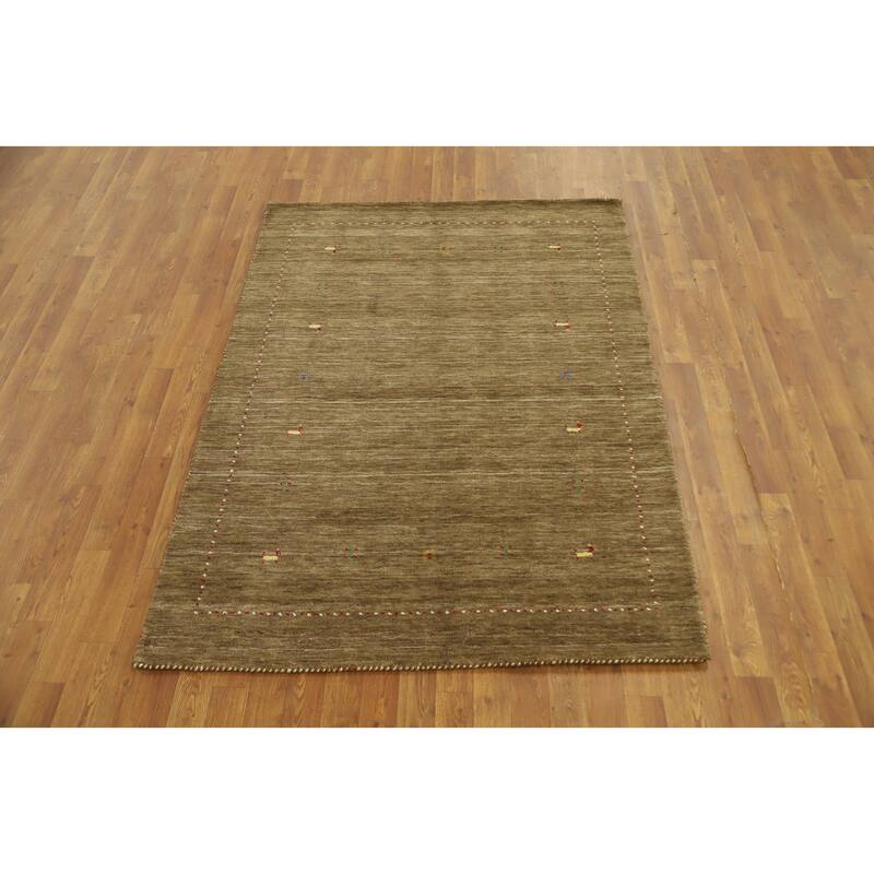 Hand Knotted Oriental 100% Wool Carpet Tribal Animal Pictorial Brown Gabbeh Area Rug - 6' 0'' X 4' 4''