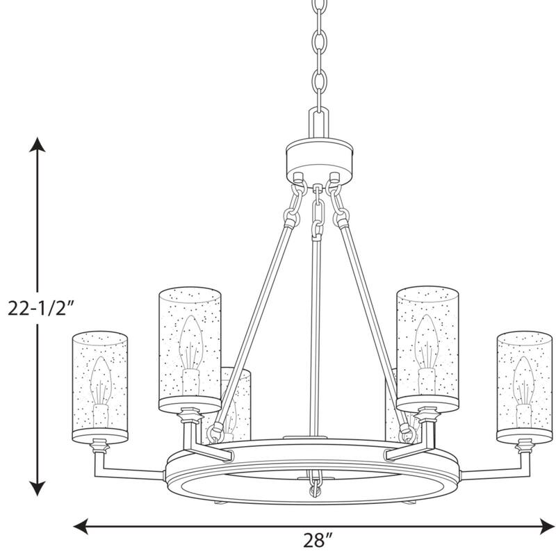 Progress Lighting Gresham 6 Light 28" Wide Taper Candle Chandelier