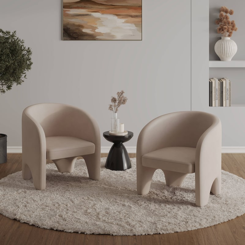 Lylo Velvet/Boucle Accent Chair with Barrel Back Design for Home Office Living Room and Bedroom, No Assembly Required