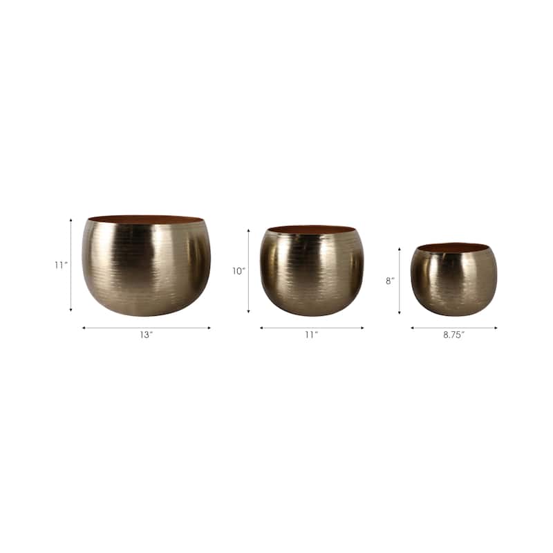 Modern Decorative Metal Planters with Contemporary Style for Garden or Indoor Display - 14" x 14" x 11"