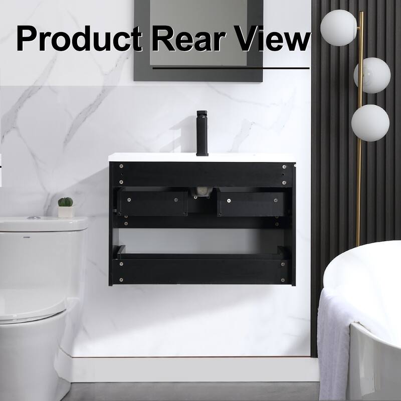 Wall Mounted Bathroom Vanity Combo w/ Drop in Sink Cabinet Set