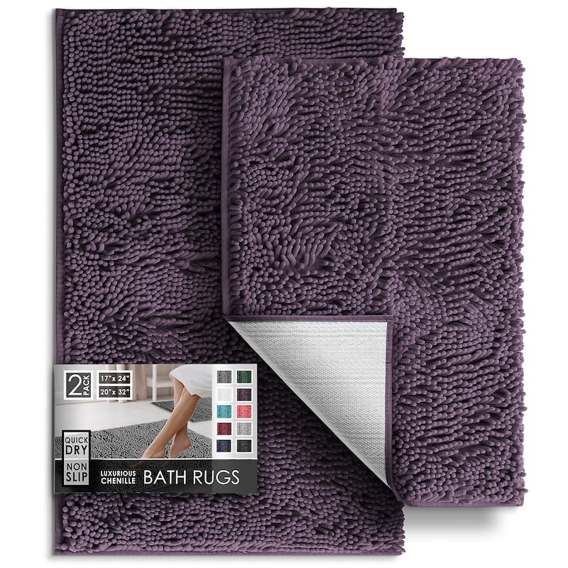 Empyrean Non-Slip Super Plush Chenille Bathroom Rugs