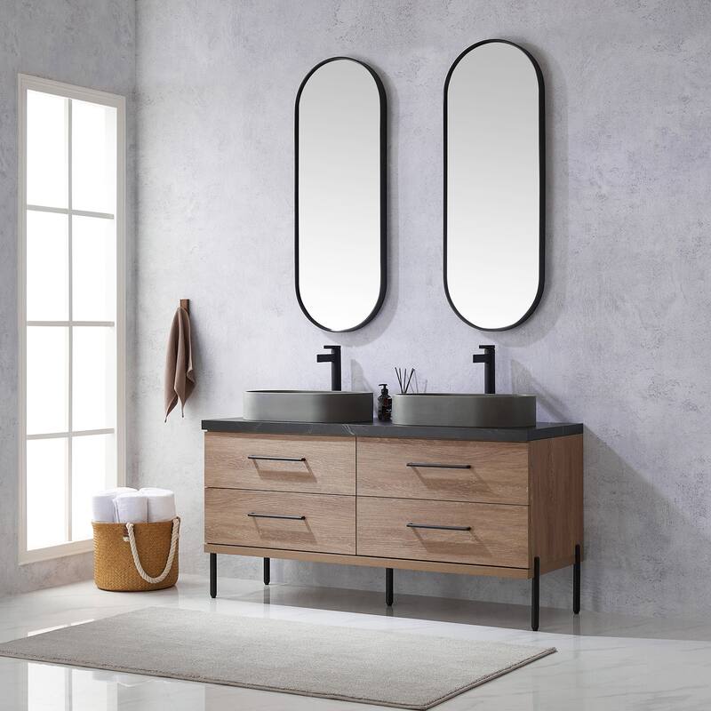 Miseno MV-705160O Trento 60" Free Standing Double Basin Vanity Set