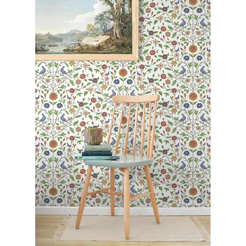 NextWall Bird Toile Peel and Stick Wallpaper