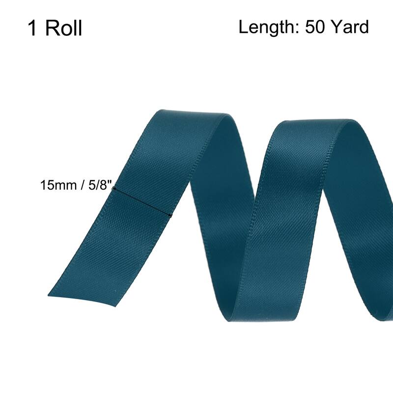 Satin Ribbon Grosgrain Thin Solid Silk Wedding Bouquet Ribbon Decor - Army Green - 5/8" x 50 Yard