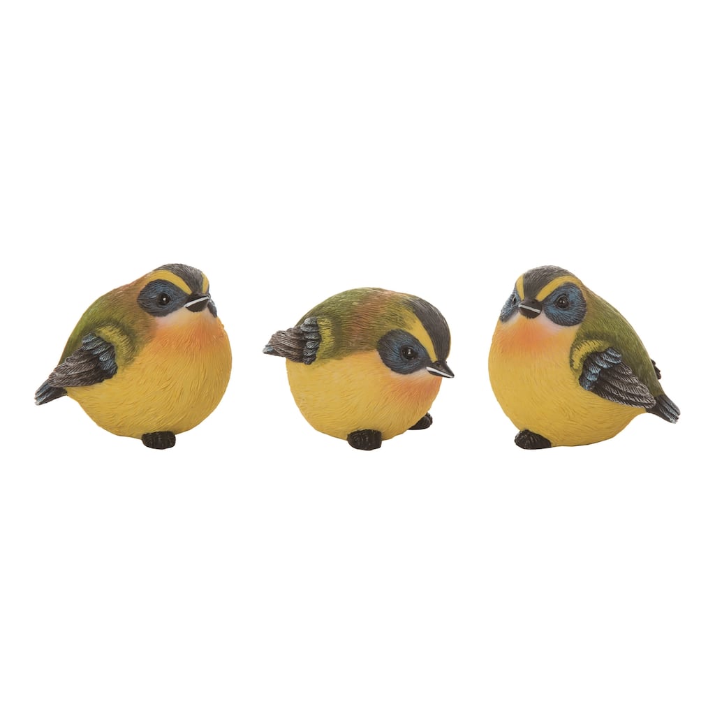 Transpac Resin 3.75" Multicolor Spring Bird Figurines Set of 3