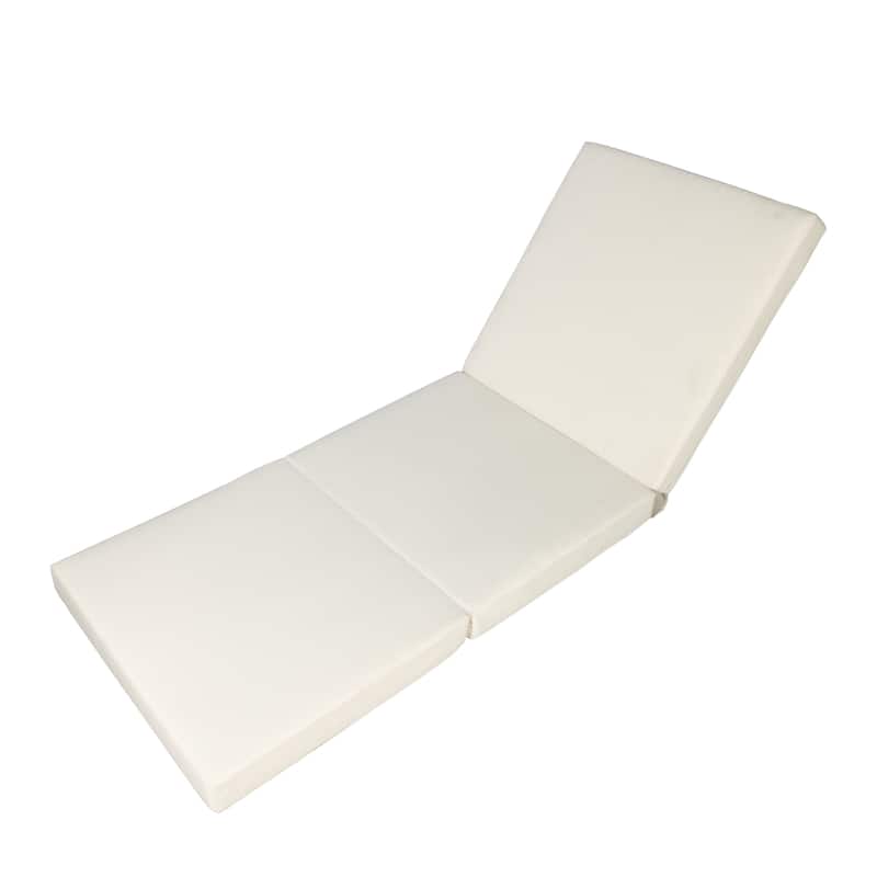 Encino Outdoor Chaise Lounge Cushion (ONLY CUSHION) by Christopher Knight Home - 76.75" L x 27.00" W x 4.00" H - Cream