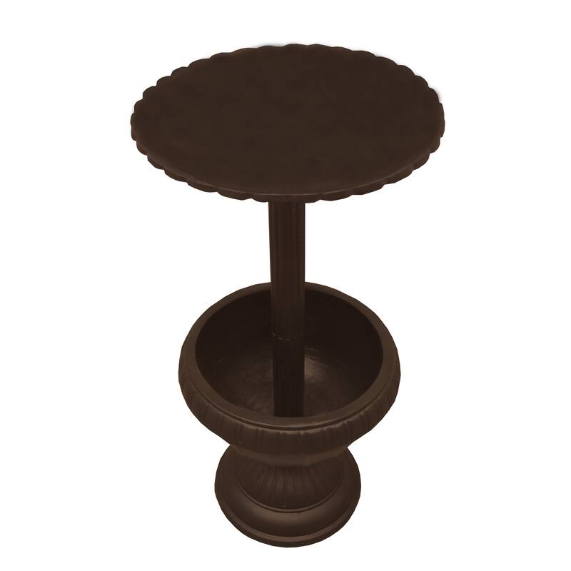 Ornate Round Cast Aluminum Metal 35-in Bird Bath and Planter Vase Combo