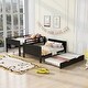 preview thumbnail 3 of 22, Full Over Full Bunk Bed with Twin Trundle and Bookshelf, Solid Pine Wood Frame, Separable Design, for Kids and Teens