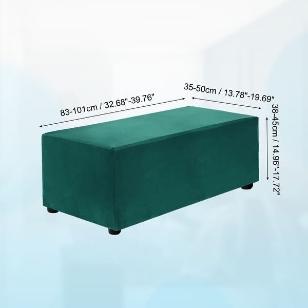 dimension image slide 27 of 52, Stretch Foot Stool Cover Rectangular Square Foot Stool Slipcover