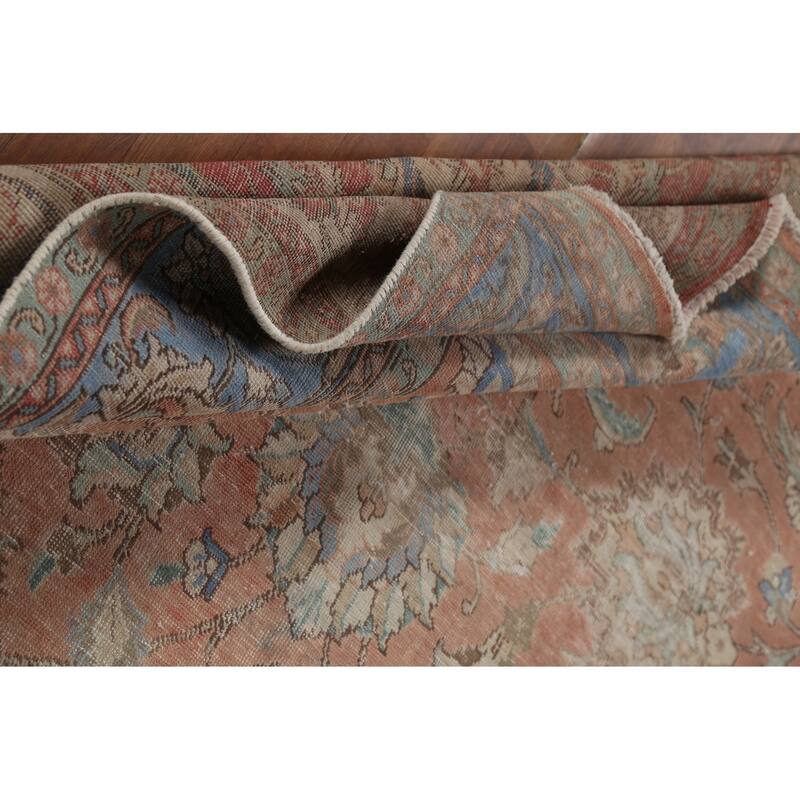 Traditional Tabriz Persian Vintage Rug Handmade Oriental Wool Carpet - 7'4"x 10'7"