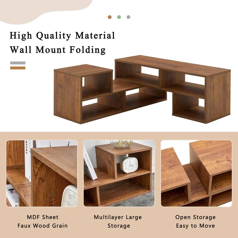 2 Pieces Cube TV Stand,Free Combination Gaming Entertainment Center Media Stand,Open Storage Bookcase Shelf for Living Room