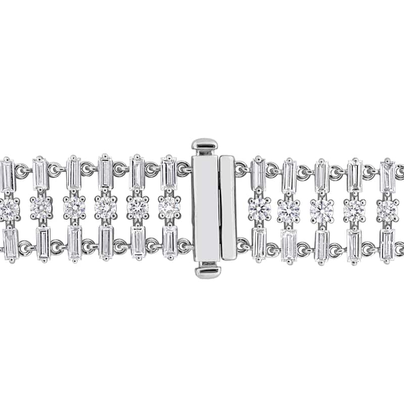 Miadora 10 1/4ct TW Diamond Multi-Row Tennis Bracelet 14k White Gold - 7.25 in