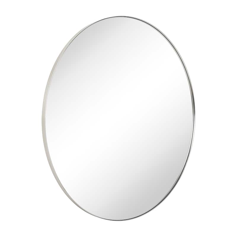 TEHOME Yolanta Round Metal Wall Mirror - 40" x 40" - Brushed Nickel