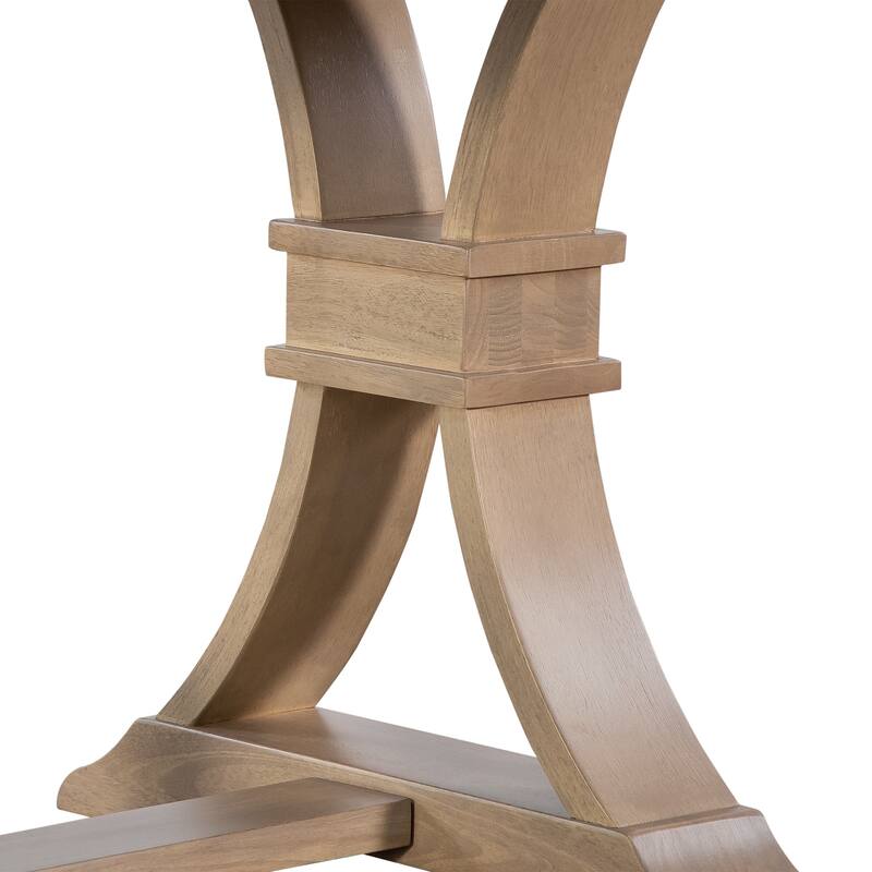 Christopher Knight Home - Rustic Extendable Dining Table with Rubberwood X-Frame Base and Extension Leaf