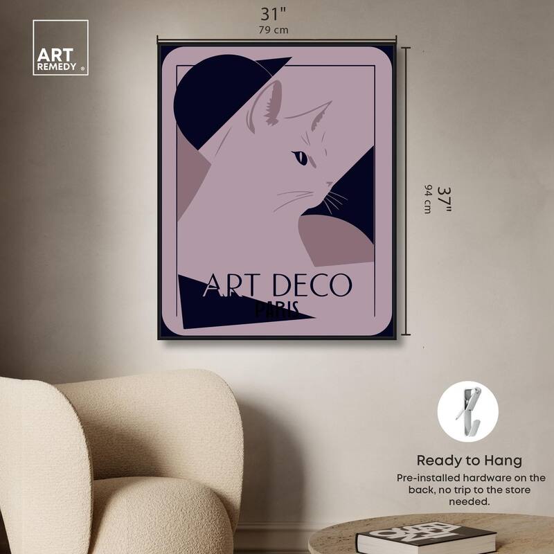 Cat Deco Canvas by Art Remedy