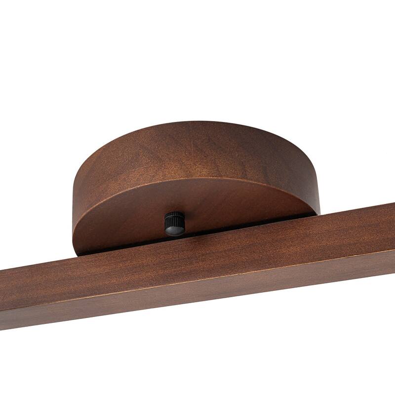 4-Light Walnut Wood Grain Adjustable Linear Track Light 39.4in