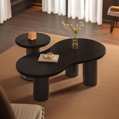 Easy Assembly Nesting Coffee Table Set of 2
