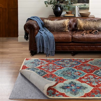 Superior Lynn Non-Slip Felt Rubber Indoor Floor Area Rug Pad With Coating - Neutral Grey