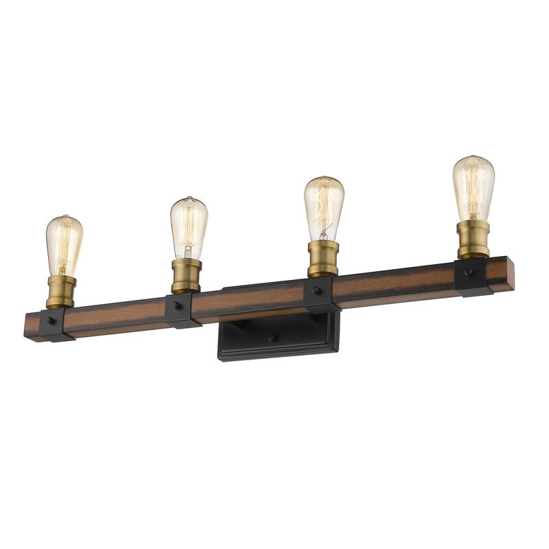 Z-Lite Kirkland 4 Light 30" Wide Faux Wood Bath Light
