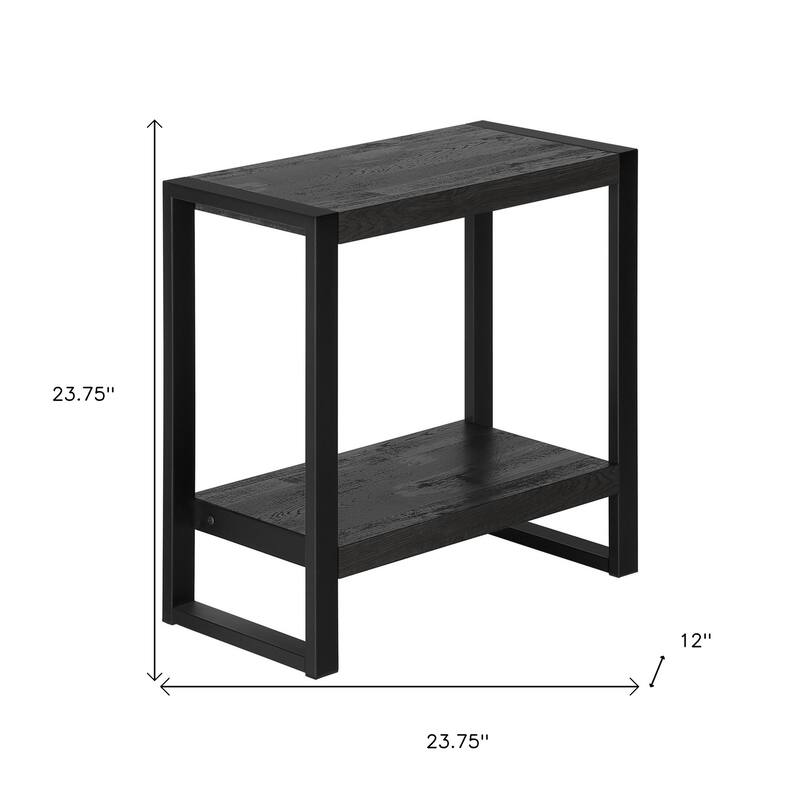 HomeRoots 24" Black End Table With Shelf - 23.75 in. x 23.75 in. x 12.00 in.