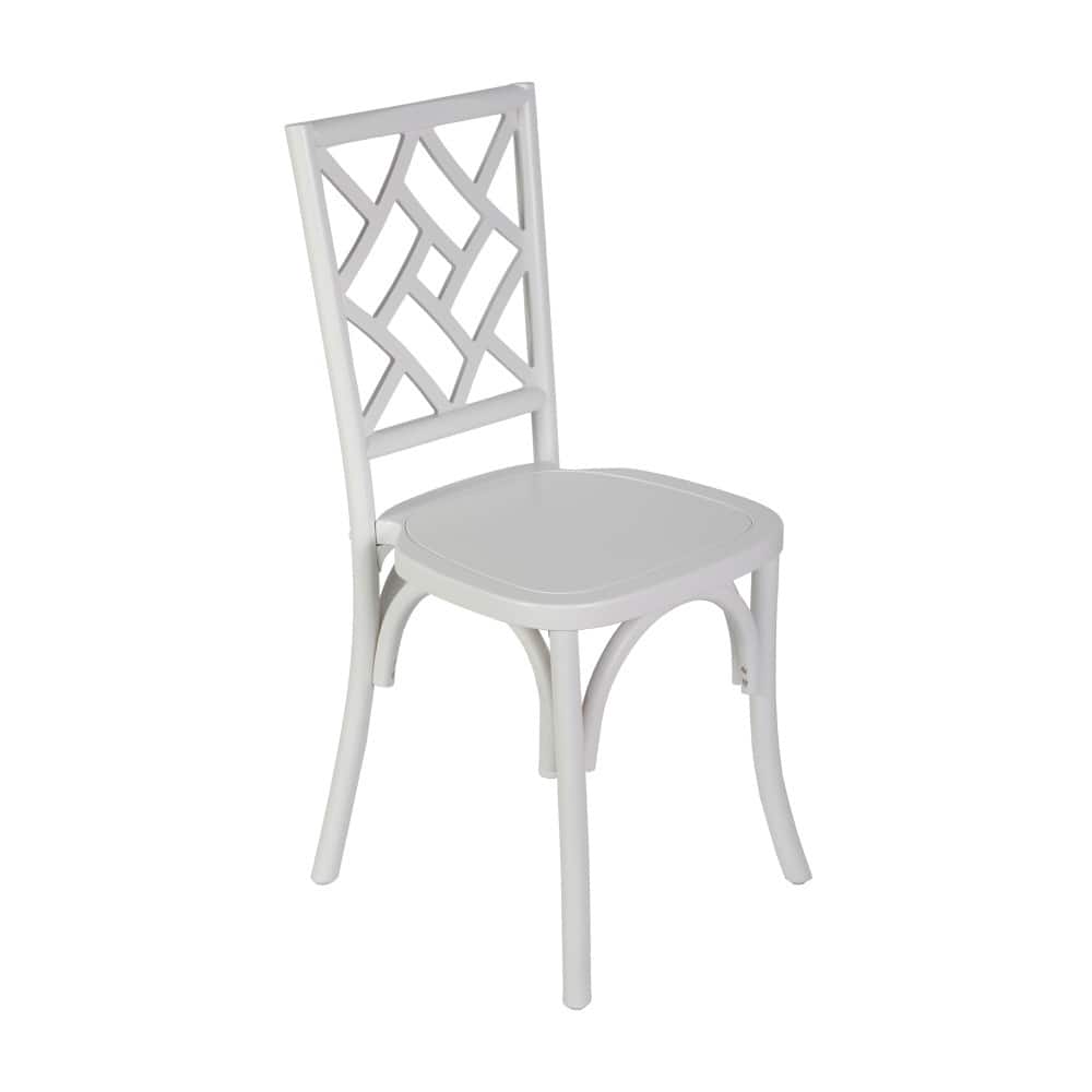 Commercial Solid Wood Stackable Dining Chair with Intricate Back Detail - 19.75"D x 17.25"W x 35.5"H