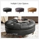 preview thumbnail 26 of 25, HULALA HOME Idalia Traditional Genuine Leather Ottoman with Caster Wheels and Solid Wood Legs