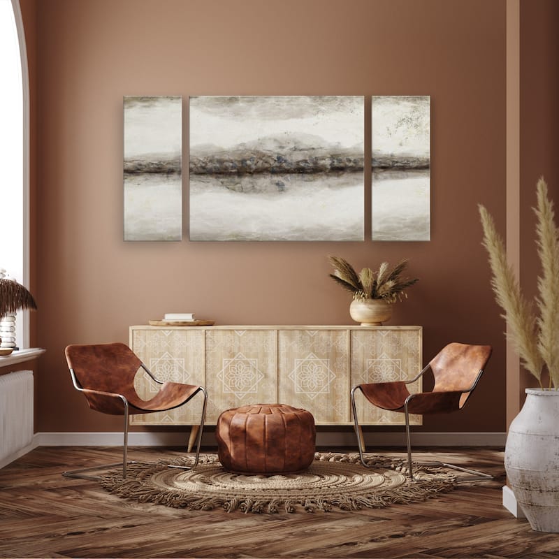 'Abstract Neutral CXLIII-III' 3-Piece Wrapped Canvas Wall Art Set by ChiChi Décor