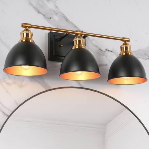 Modern Farmhouse 3-light Black Gold Bathroom Vanity Lights Wall Sconces for Powder Room