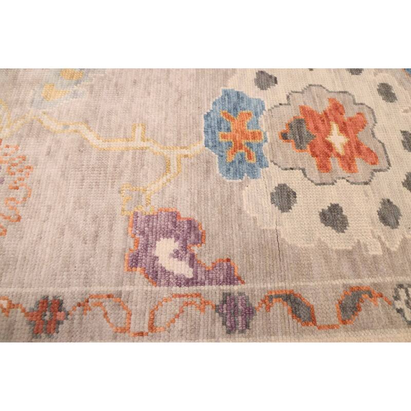 ECARPETGALLERY Hand-knotted Modern Oushak Light Grey Wool Rug - 7'11 x 9'10
