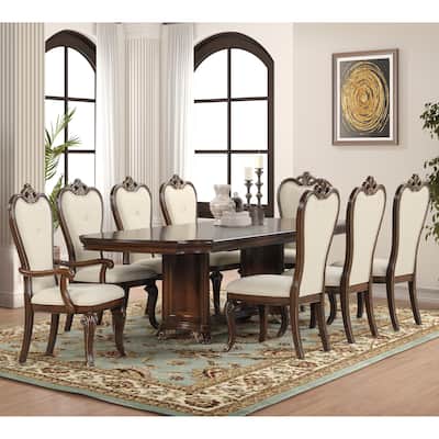 New Classic Furniture Frampton Beige and Cherry 7-Piece Dining Set