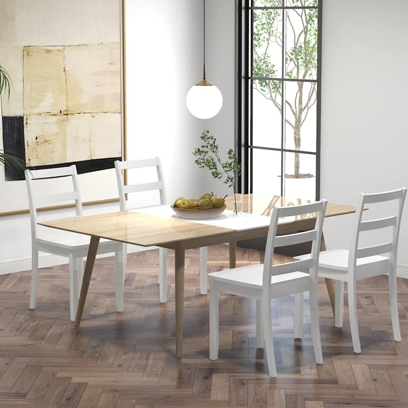 Gymax Dining Chairs Set of 2 Wood Dining Room Kitchen Side Chairs for