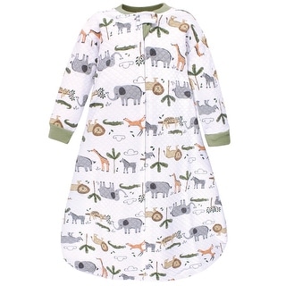 Hudson Baby Infant Boy Premium Quilted Long Sleeve Sleeping Bag and Wearable Blanket, Safari Life