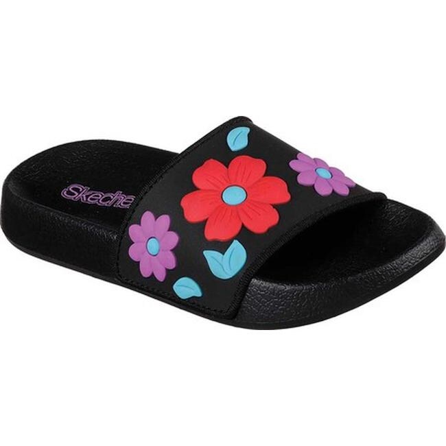 skechers textured padded slides