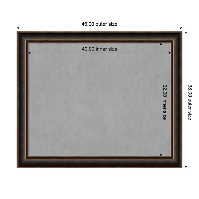 Amanti Art Villa Oil Rubbed Bronze Framed Magnetic Board - Board Size 40x32