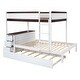 preview thumbnail 18 of 25, Full-Over-Full Bunk Bed With Twin Size Trundle, Children Bunk Bed With Storage And Desk And Outlets With Usb