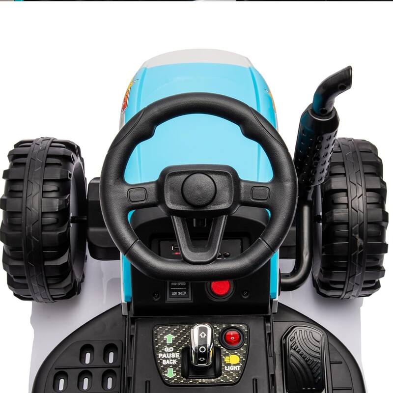 Ride on Tractor with Trailer& Remote Control,24V Battery Powered Electric Tractor