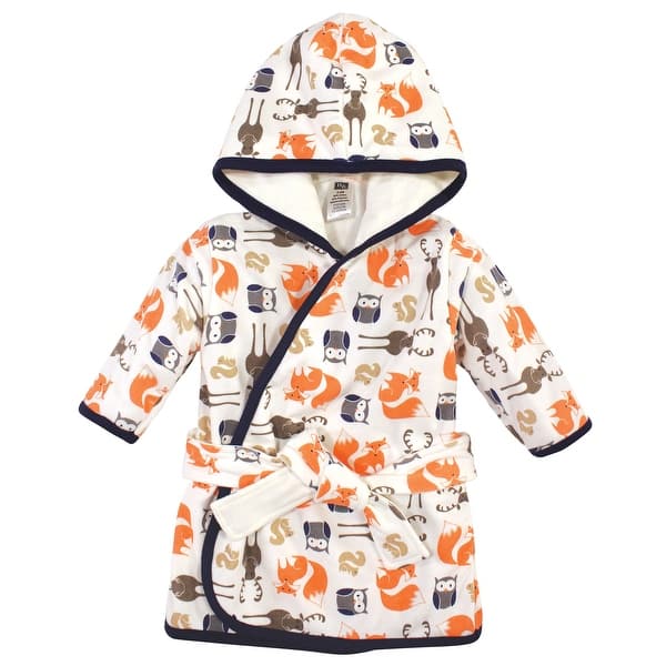 slide 1 of 1, Hudson Baby Infant Girl Cotton Rich Bathrobe, Boy Forest, 0-9M - Boy Forest - 0-9 Months 0-9 Months - Boy Forest