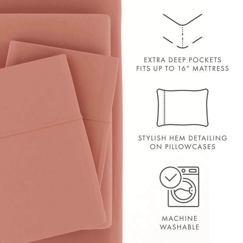 Becky Cameron Ultra-soft Deep Pocket Microfiber 4-piece Bed Sheet Set