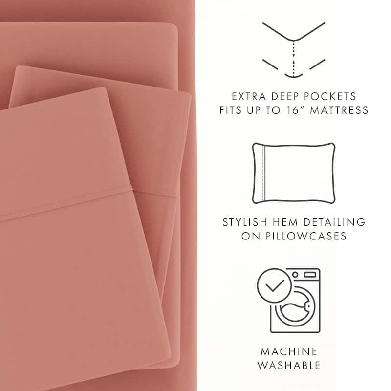 Becky Cameron Ultra-Soft Deep Pocket 4 Piece Bed Sheet Set