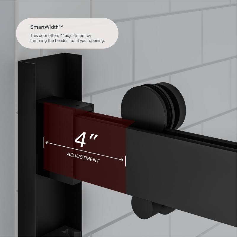 Seawin Verona Light Bypass Frameless Sliding Glass Shower Door 44 - 48 in. W x 76 in. H 1/4 in. (6 mm) Clear Tempered Glass